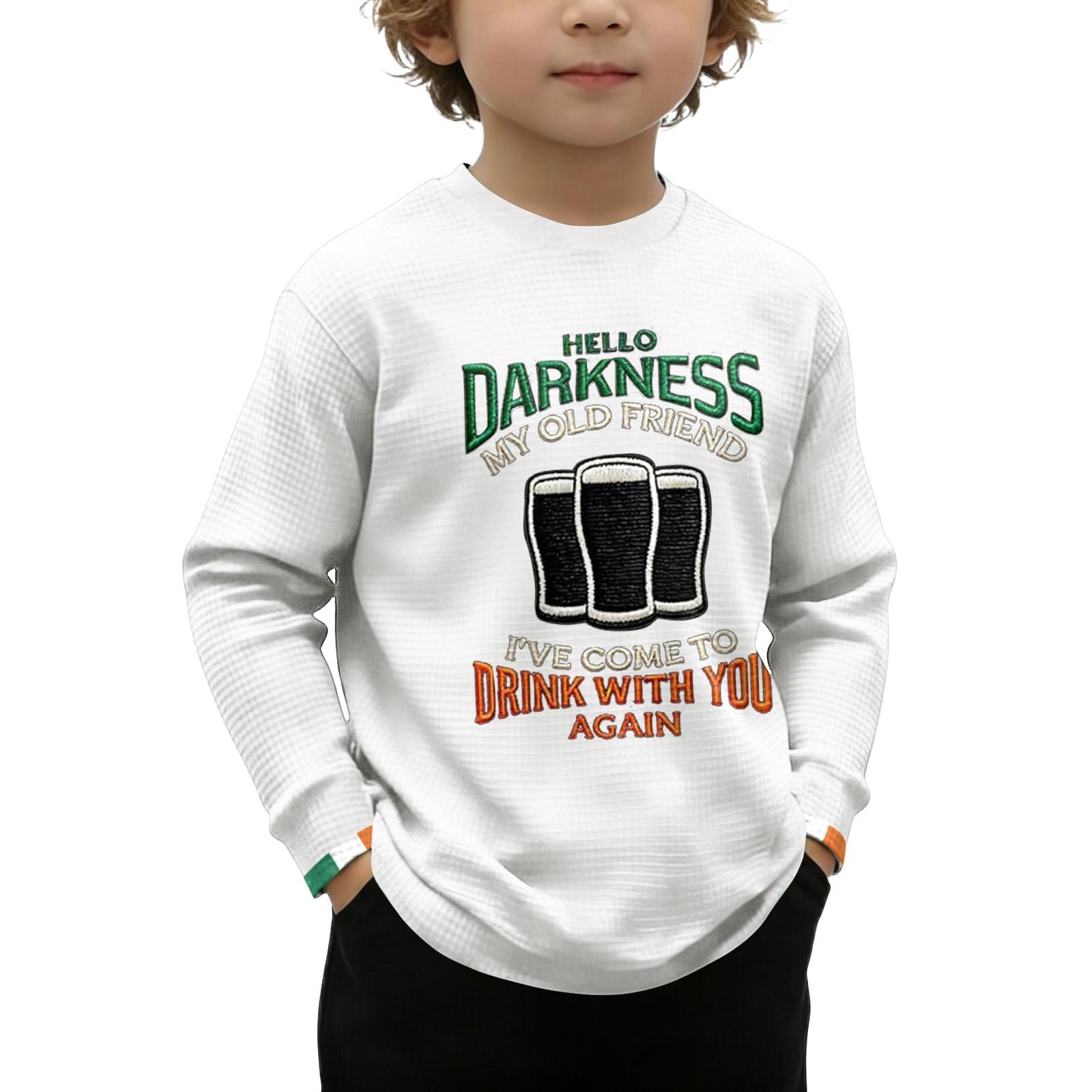 

Children s Printed Long Sleeve O-Neck Top Daily Casual T-shirt 160 белый