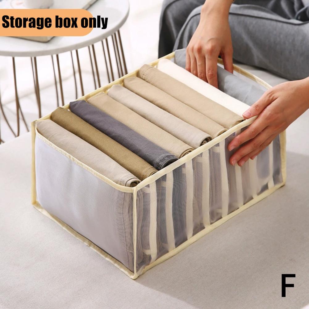 7/9 Grids Foldable Underwear Socks Organizer With Dividers Clothes Storage Box Breathable Mesh Bag For Wardrobe