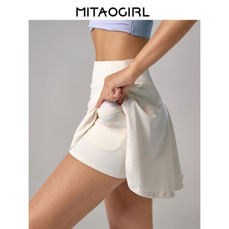 Mitaogirl Kendall Sports Short Dress Women Badminton Tennis Skirt High Waist Anti-exposure Fitness Yoga Skirt