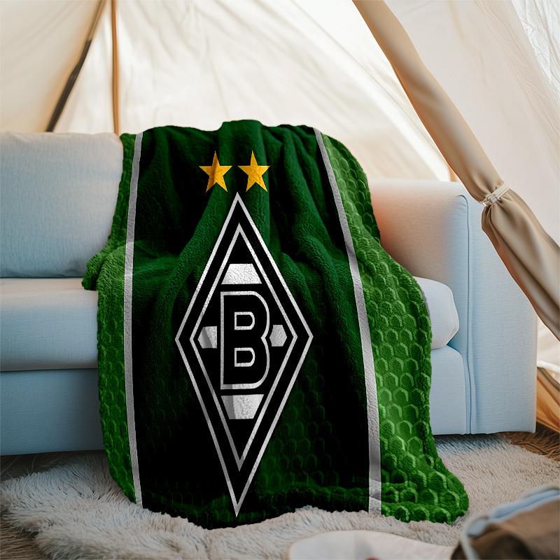 Borussia Mönchengladbach LOGO bedruckte Kuscheldecke – leicht, weich, warm;Vielseitige Decke für alle Jahreszeiten – perfekt als Klimadecke, Nickerchen-Bla