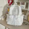 Schoolbag Milky White Floral Backpack Female Ins Niche Schoolbag Female Lace Backpack Junior High School Versatile Commuter Backpack