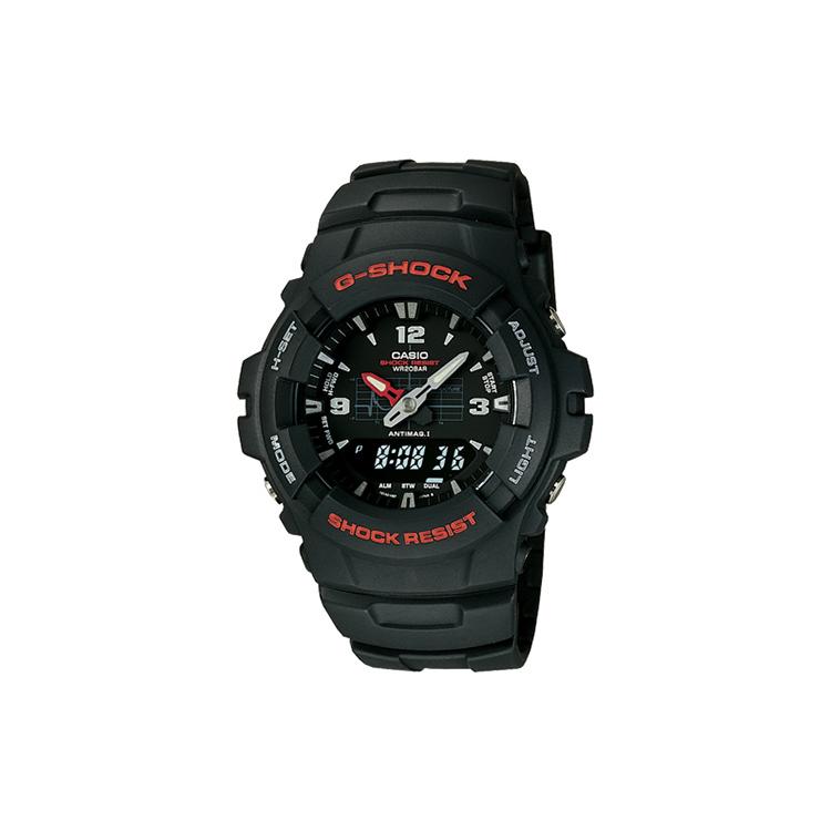 

CASIO Women s Liquid Crystal/Analog Dual Display Series Black Watch G-100-1B G-100-1B Black Dial