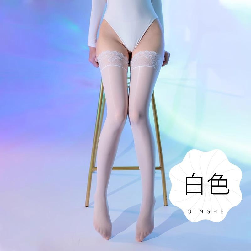 Sexy Oily Knee Socks Horse Oil Socks Peacock Lace Stockings Black Silk Thigh Socks Spring And Autumn Pure Desire