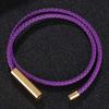 Nuovo Bracciale in Pelle Intrecciata Viola alla Moda Bracciale da Uomo Gioielli da Donna Bracciale Multistrato