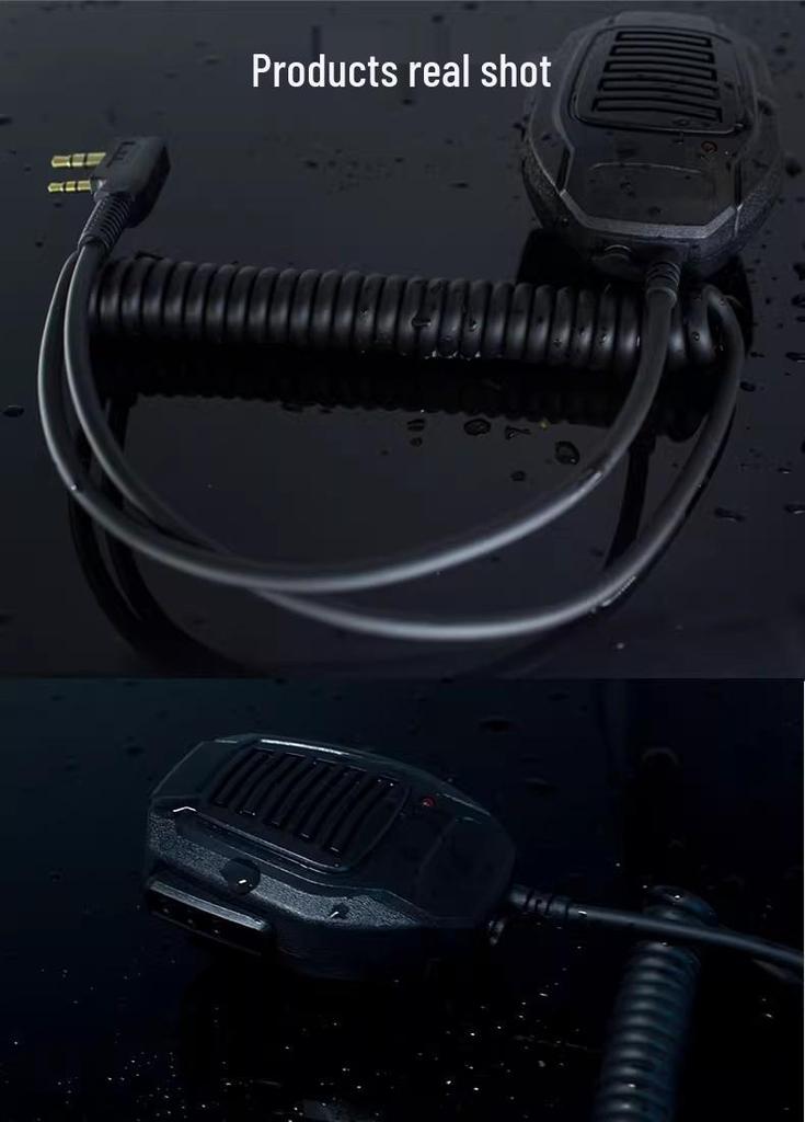 Q1 Walkie-Talkie Mic: Handheld Shoulder Mic for Baofeng & Quansheng K5/K6/8600/8800