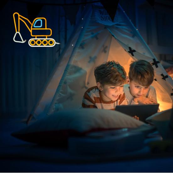 Neon Sign Construction Excavator Vehicles LED Neon Light USB Powered Wall Decor