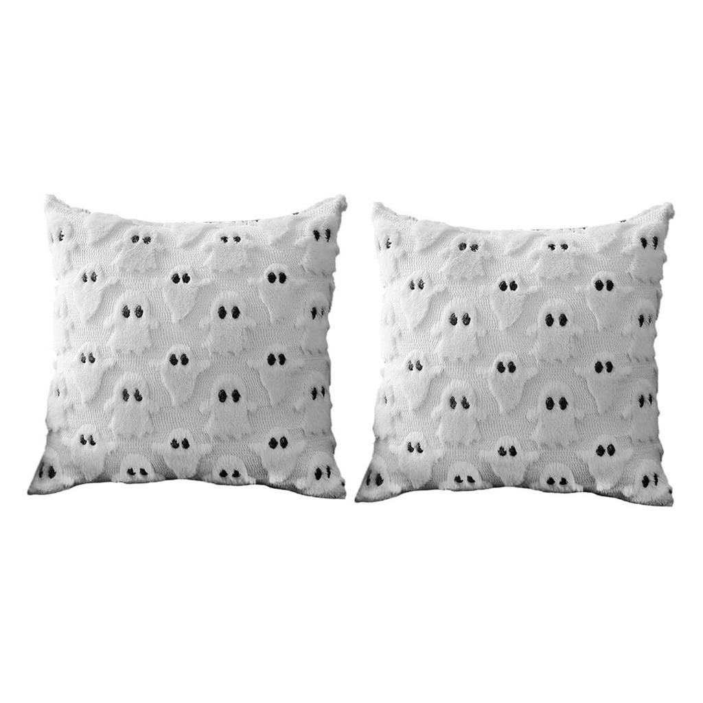 Ghost Pillow Case Comfort Decorative Soft Plush Throw Pillow Cover for Living Room Sofa Decor 2PCS