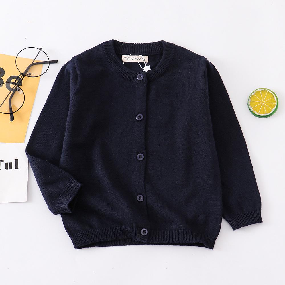 2025 Children's Pure Cotton Knitted Cardigan - Infant & Toddler Sweater, European & American Style for Boys & Girls