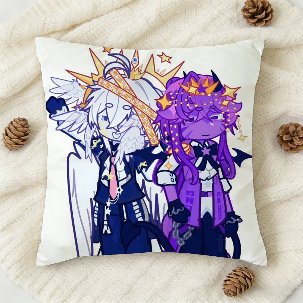 Anime Wemmbu Eggchan Tax Duo Doublesided Printed Square Decorative Cushion Cover for Sofa Living Room Home Decor
