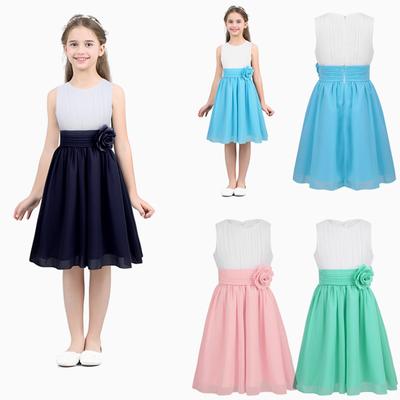 Süße Prinzessin Spitze Blumenmädchenkleider für Hochzeit Brautjungfern Festzug Party Abendkleid