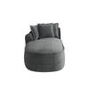 Manchester Linke Chaiselongen-Sofa m. Kissen Chenille -Grau
