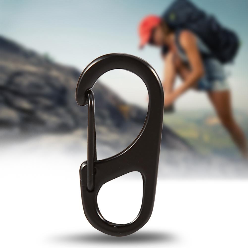 5PCS   Useful Metal Alloy   Quick Release Clip Key   Keychain Carabiner(black)