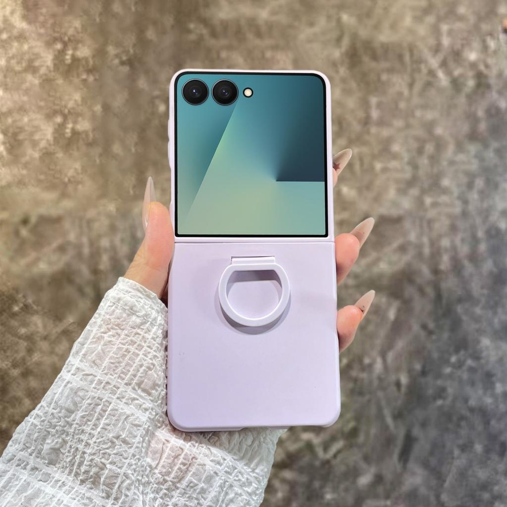 Matte Farbe Fingerringhalter Hülle Für Samsung Galaxy Z Flip 7 6 5 Schutz PC Hartschale Galaxy Z Flip 7 FE 7FE Rückseite
