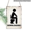 2D Flat Vintage Metal Downloading Toilet Sign Rustic Aluminium Wall Decor for Bathroom Restroom Bar Cafe Garage Humorous Restroom Usage