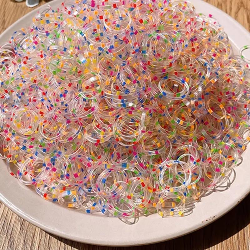 800 ks Dívčí jednorázové gumičky do vlasů nepoškozují vlasy malé dětské gumičky na culík dětské vlasové doplňky