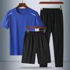 Men's Quick-Dry Ice Silk Round Neck Running Suit: 3-Piece Summer 2024 Bestseller