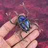 Labradorite Pendant Handmade Beetle Jewelry Copper Wire Wrapped Gemstone Pendant