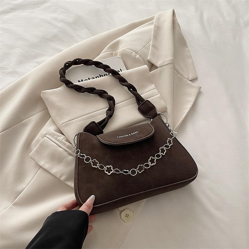 Simple Crossbody Matte Texture Chain Single Shoulder Simple New Fashion Texture Small Square Bag Women