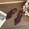 2025 New Fairy Wind Pointed One-word Slippers Female Summer Wear Flat-bottomed Open-toed Sexy Roman Cool Slippers