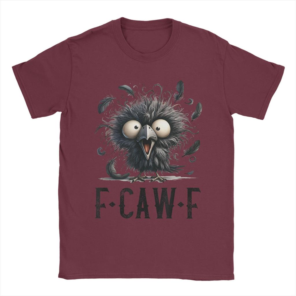 F-Caw-F Corvo Nero Uccello Nero Corvo Divertente F Caw F Maglietta da Uomo Maglietta Umoristica Manica Corta Girocollo Abbigliamento