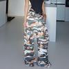 [Overalls] American Camouflage Cargo Wide Leg Pants Women New Loose Casual Wide Leg Fashion Personality Gyaru