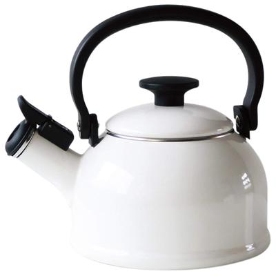 Fuji Enamel Whistle Kettle IH Compatible Cotton White 1.6L CTN-1.6WK.W
