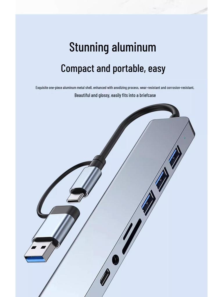 USB 3.0 Multi-Interface Type-C Expansion Hub for Laptops, Tablets, Phones, and Desktops