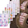 Summer Rainbow Ombre Glitter Waterproof Toenail Stickers