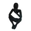 3D Printed Thinker Style Abstract Sculpture, Meditator Statue Collectible Figurines, Home Office Bookshelf Desktop Decor