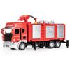 He Kai Toy Fire Truck: Large Alloy Model with Water Spray, Opening Doors, Sound and Light Effects.