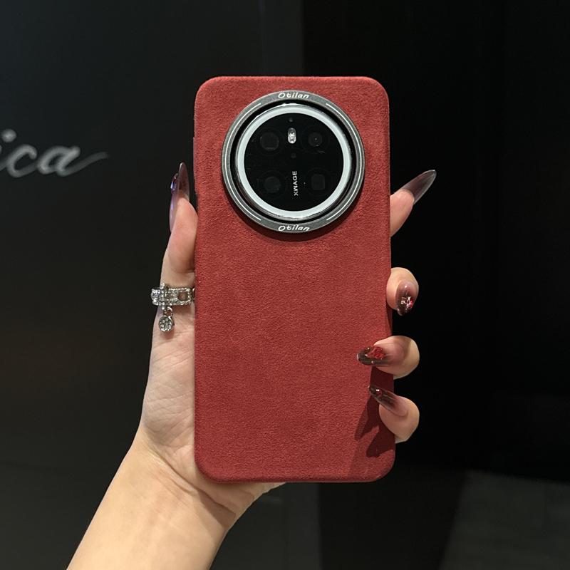 Premium Itanlian Sueded Leather Case For Huawei Mate 60 70 80 Pro Max Magsafe Metal Camera Bezel Cozy Grip Back Cover