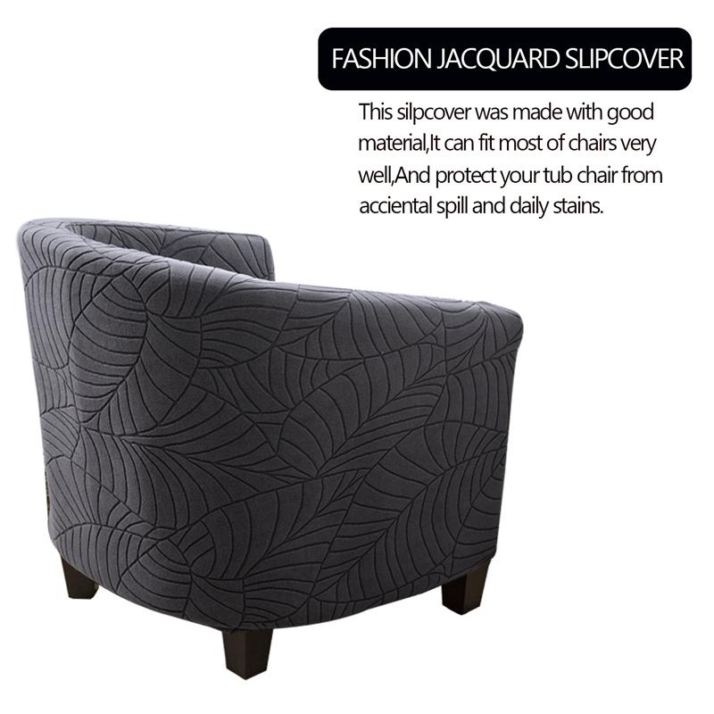 Leaves Jacquard Tub Chair Cover Stretch Armchair Cover Club Sofa Slipcover For Living Room Couch Covers With Seat Cushion Covers