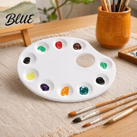 Portable Pigment Holder Thickened Painting Ten-hole Mixing Color Paint Palette Tray Durable Palette for Kids Plastic Art Supplies Watercolor