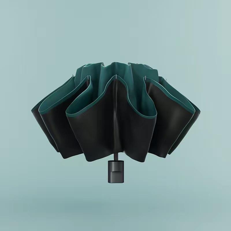 Dual-Use Extra Large Folding Umbrella - 12 Ribs for Sun and Rain Protection