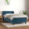 Lit - Maison Exclusive - 90x190 Cm - Adjustable Headboard - Pocket Spring Mattress - Dark Blue Velvet