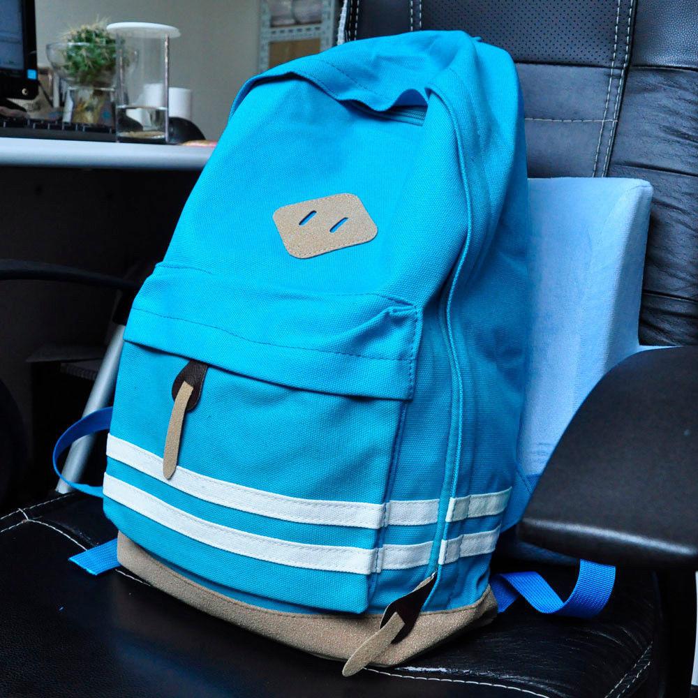 Canvas Backpack For Women With Striped Pattern And Padded Laptop Compartment For School Use