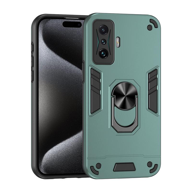 Armor Capa For Xiaomi Poco F4 GT Case Poko Little F4 GT F4GT PocoF4GT Cover Lens Protection Metal Ring Stand Holder Coque Fundas