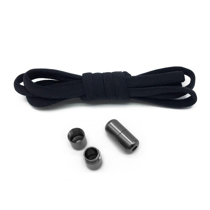 Semicircular No-Tie Elastic Shoelaces with Metal Capsule Buckle Shoe Accessories