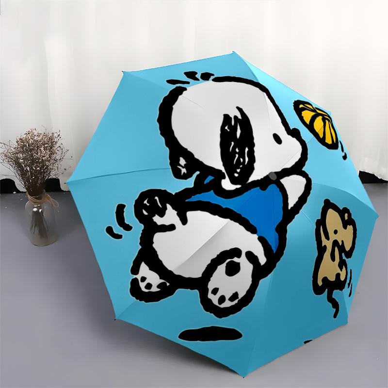 1pc Snoopy Basketball Print Umbrella - Automatic Opening & Closing, Portable Folding Design, 8-Rib Iron Frame Outdoor Umbrella, Ideal Gift for Fans, T