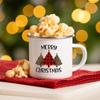 Merry Christmas Print Creative Enamel Coffee Tea Wine Drink Mug Dessert Hot Cocoa Milk Cup Cake Mugs Handle Drinkware Xmas Gifts