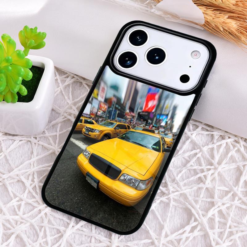 NYC Yellow Taxi Cabs Shockproof Phone Case for iPhone 17 Air 16e 15 11 12 14 13 Pro Max Cover Coque