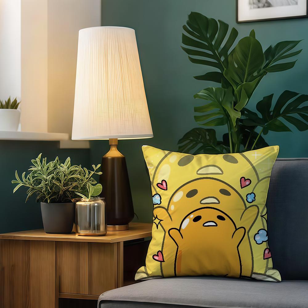 Funny Cute Gudetama Cushion Cover Birthday Anniversary Gifts Double Sided Printed Zipper Cushion Cover Soft Skin Bedding