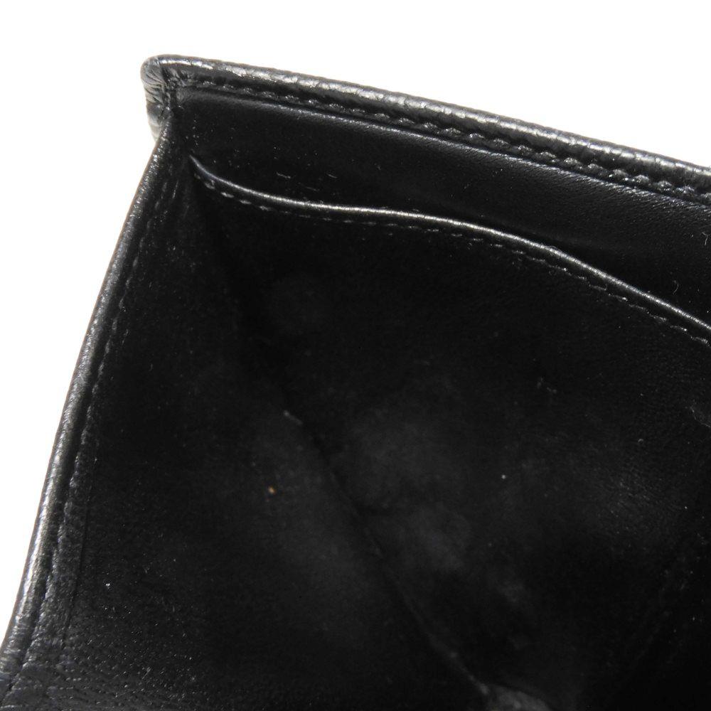 Used 11679 Trifold Wallet 288648 7942 RFID IC Chip Gold Compact Wallet Logo Clip Black Unisex from Japan AUTHENTIC