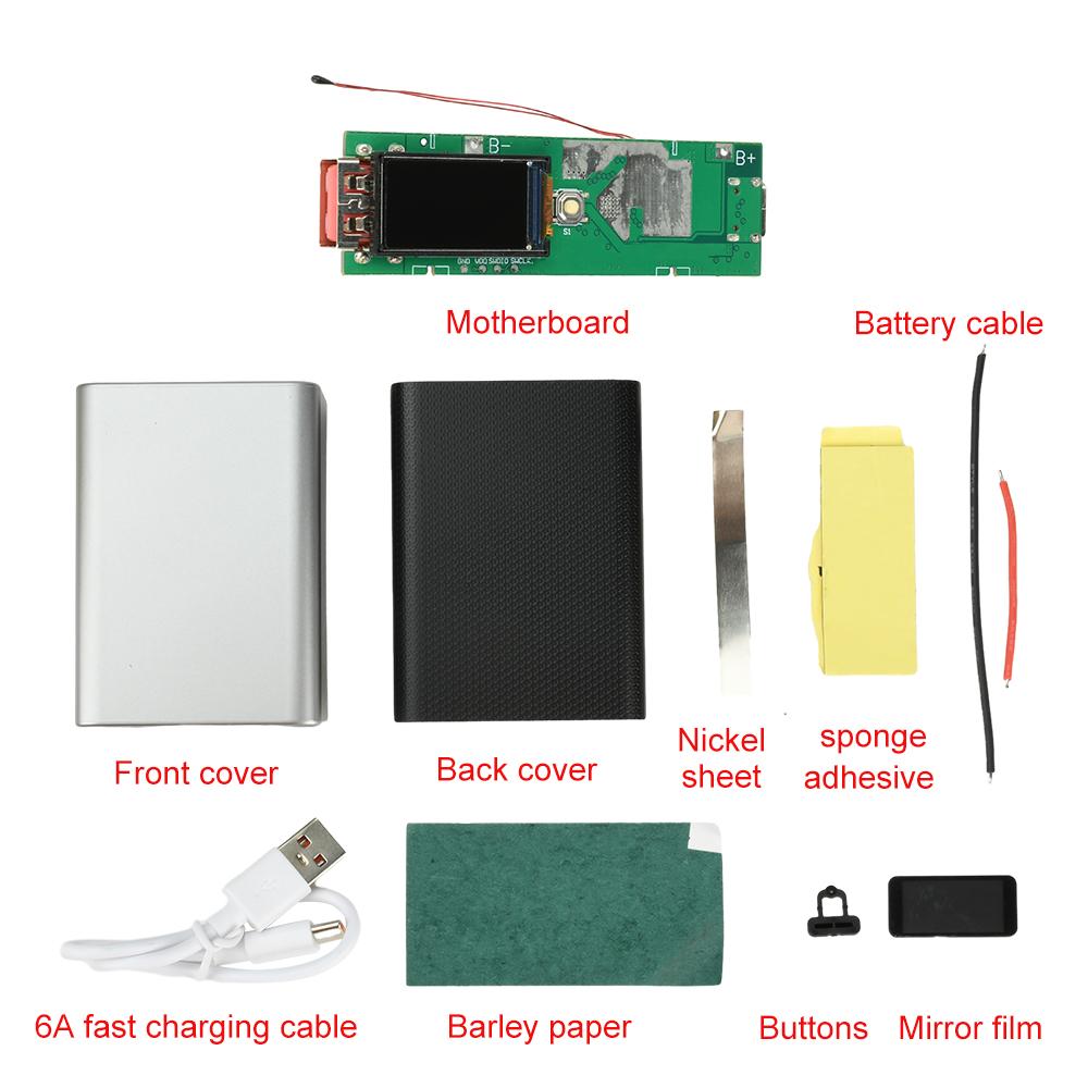 PD 22.5W Fast Charging Power Bank Motherboard with 0.96" Inch TFT Color Digital Display Support PD/QC/VOOC Electronic Kit