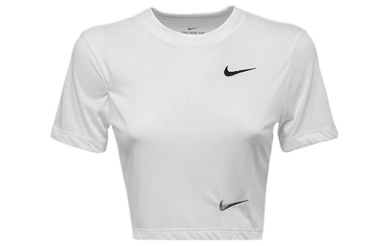 Nike Crop Tops Women s White Crew Neck Moderate CU1529-100 L
