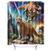 Creative Dinosaur Cat Pattern Waterproof Mold-proof Shower Curtain Home Decor Unique Design Stylish Bathroom Item Elevate Space