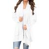 Women's Long Crochet Cardigan Sweater Long Sleeve Open Front Knitted