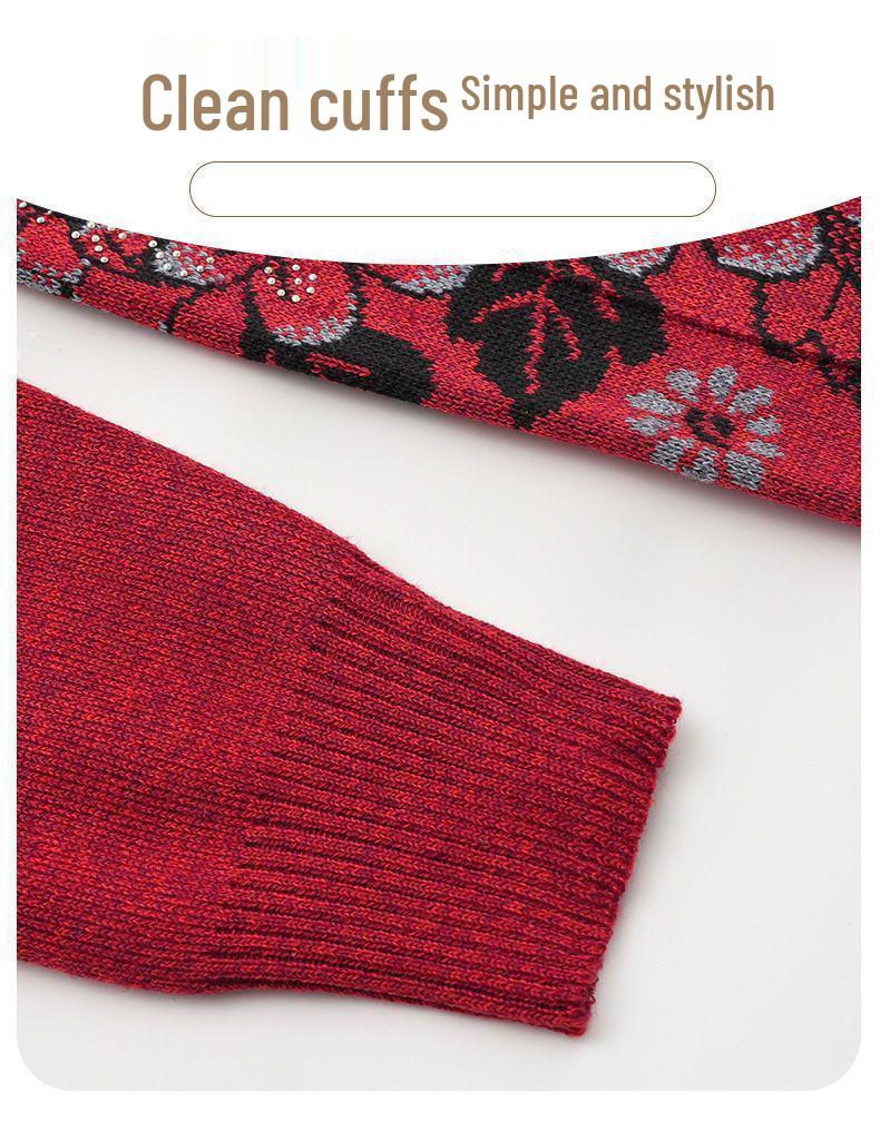 Grandma's Cozy Knit Cardigan: Spring & Autumn Loose Long-Sleeved Sweater for Elderly Women