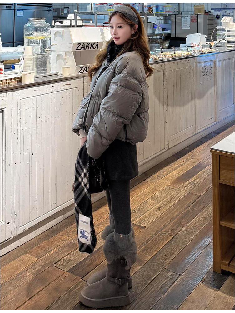 Women's Gray Wool Blend High-Waist Slimming A-line Short Skirt Pants - Winter 2026 Trendy Hip-Hugging Design