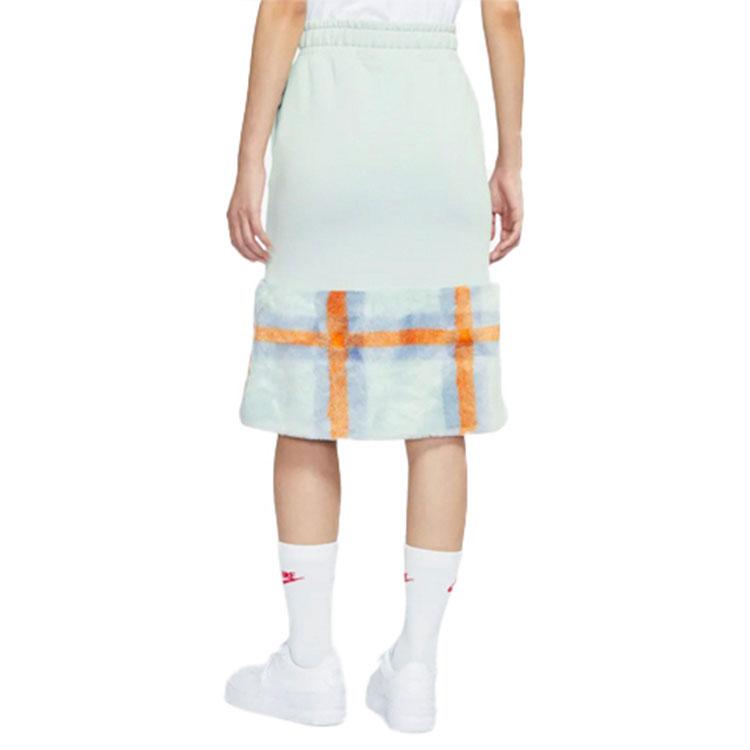Nike Sportswear Nsw Fun Plaid Splicing Knitted Midi Skirt Women skirts Green DD4536-013